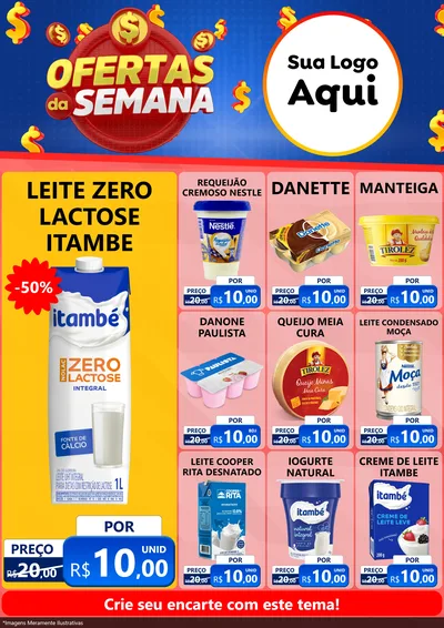 Modelo de Encarte para Encarte A4 Vertical com o tema Ofertas Da Semana para Frios e Laticínios