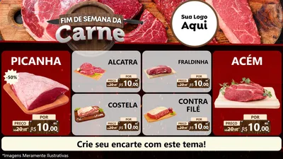 Modelo de TV para TV Horizontal com o tema Fim de Semana da Carne para Açougue
