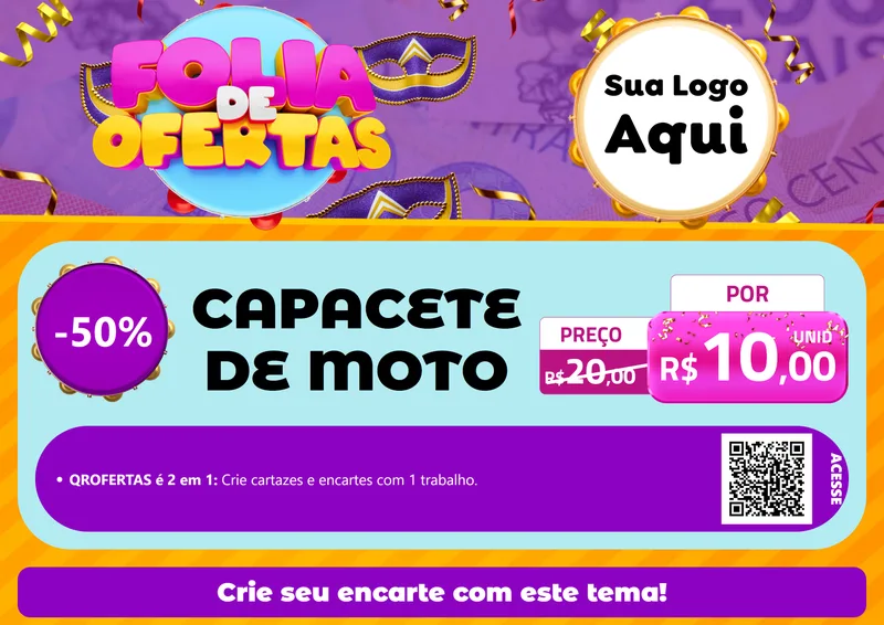 Modelo de Cartaz para Cartaz A4 Horizontal com o tema Folia de Ofertas para Moto peças