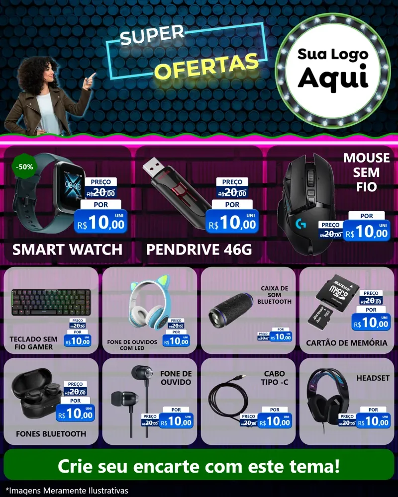 Modelo de Rede Social para Feed Instagram com o tema Super Ofertas para Informática