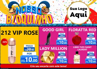Modelo de Encarte para Encarte A4 Horizontal com o tema Nosso Bloquinho para Perfumes