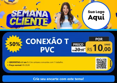 Modelo de Cartaz para Cartaz A4 Horizontal com o tema Semana do Cliente para Tubos e conexões