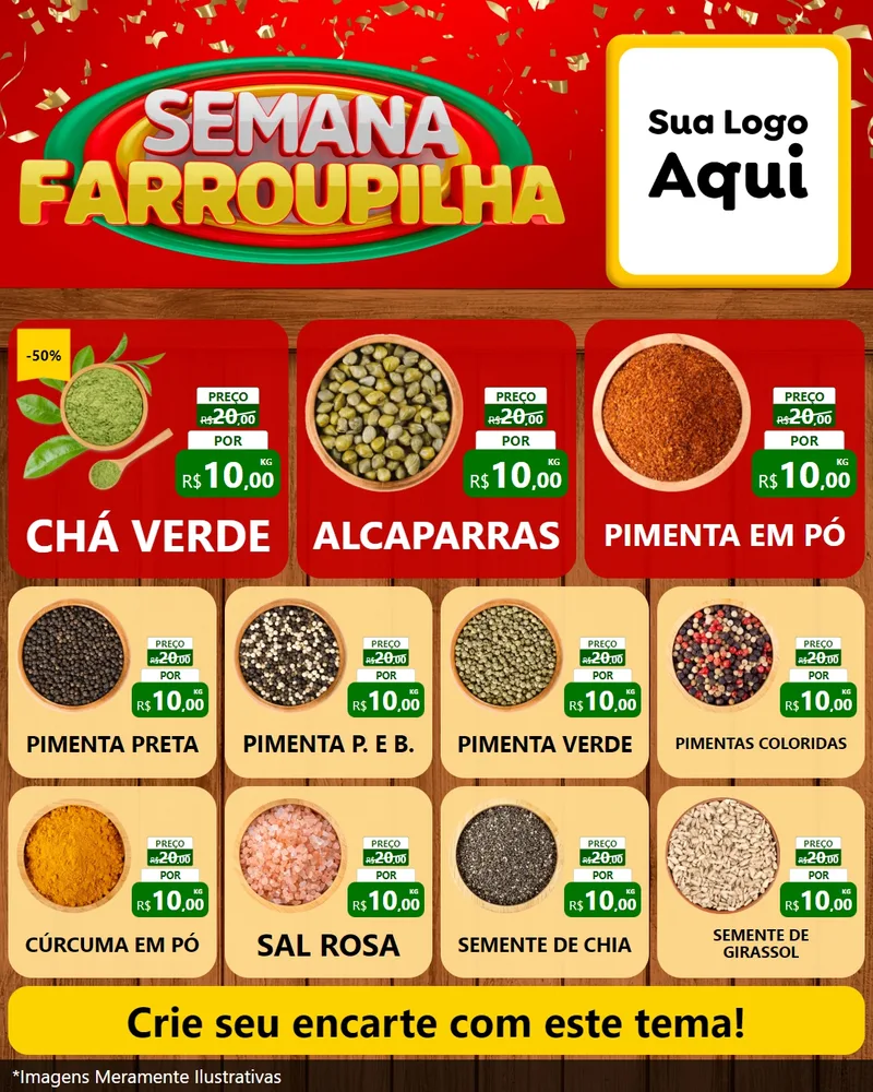 Modelo de Rede Social para Feed Instagram com o tema Semana Farroupilha para Produtos Naturais