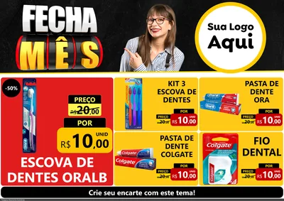 Modelo de Encarte para Encarte A4 Horizontal com o tema Fecha Mês para Higiene Pessoal