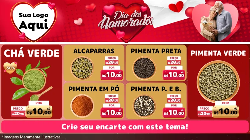 Modelo de TV para TV Horizontal com o tema Dia Dos Namorados para Produtos Naturais