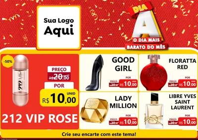 Modelo de Encarte para Encarte A4 Horizontal com o tema Dia A o Dia Mais Barato do Mês para Perfumes