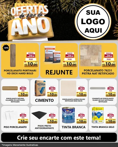 Modelo de Rede Social para Feed Instagram com o tema Ofertas de Fim de Ano para Pisos e revestimentos