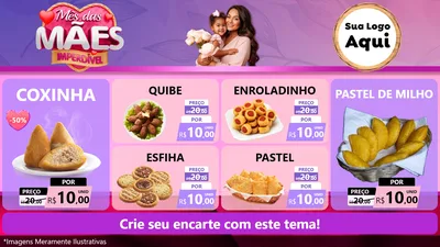 Modelo de TV para TV Horizontal com o tema Mês das Mães Imperdível para Salgadaria