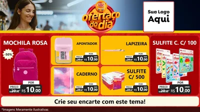 Modelo de TV para TV Horizontal com o tema Ofertaço Do Dia para Papelaria