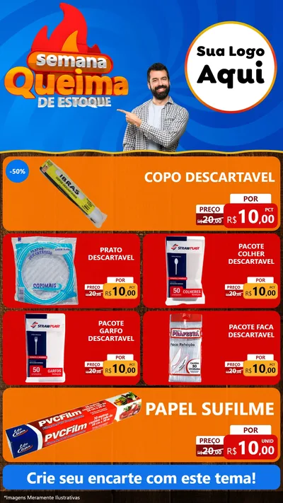 Modelo de TV para TV Vertical com o tema Semana Queima de Estoque para Embalagens