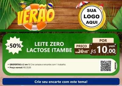 Modelo de Cartaz para Cartaz A4 Horizontal com o tema Verão para Frios e Laticínios