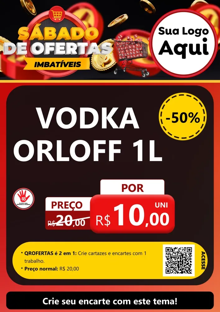 Modelo de Cartaz para Cartaz A4 Vertical com o tema Sábado de Ofertas Imbatíveis para Distribuidora de bebidas