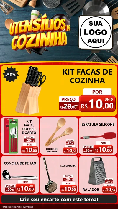 Modelo de Rede Social para Stories com o tema Utensílios de Cozinha para Utilidades Domésticas