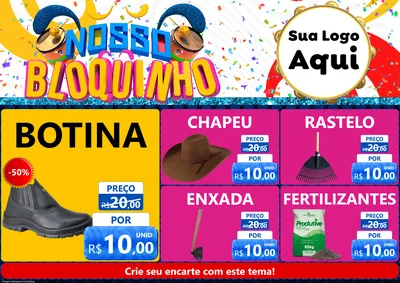 Modelo de Encarte para Encarte A4 Horizontal com o tema Nosso Bloquinho para Agropecuária