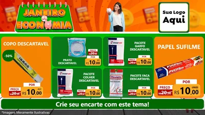 Modelo de TV para TV Horizontal com o tema Janeiro da Economia para Embalagens