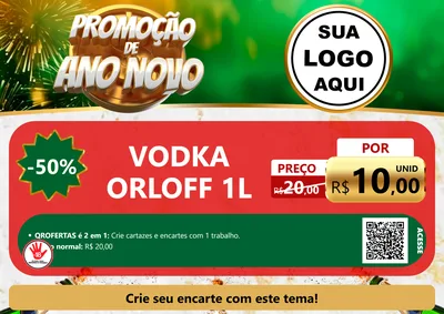 Modelo de Cartaz para Cartaz A4 Horizontal com o tema Promoção de Ano Novo para Distribuidora de bebidas