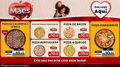 Modelo de TV para TV Horizontal com o tema Mês das Mães para Pizzaria