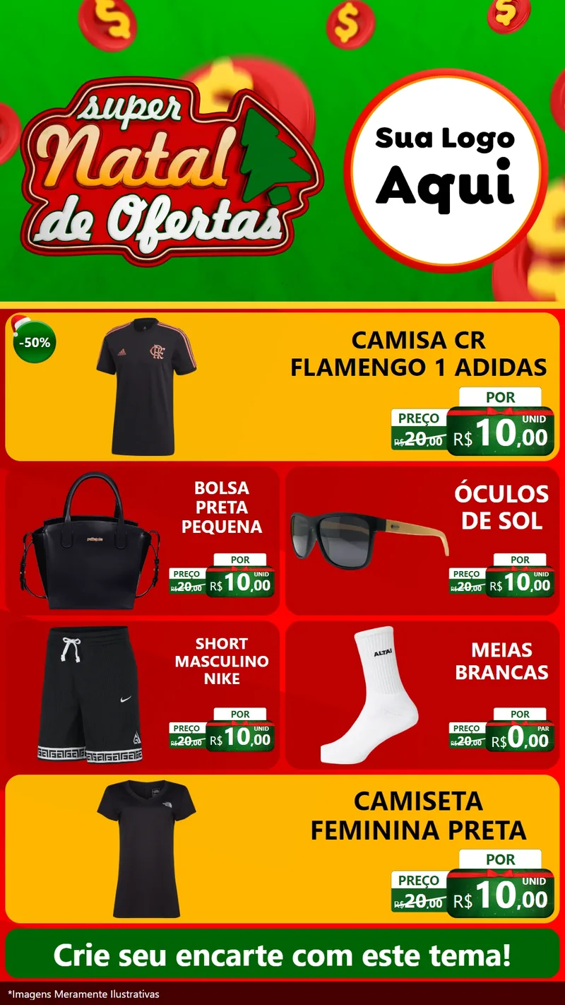 Modelo de TV para TV Vertical com o tema Super Natal de Ofertas para Roupas e acessórios