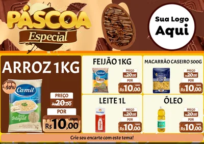 Modelo de Encarte para Encarte A4 Horizontal com o tema Páscoa Especial para Supermercado