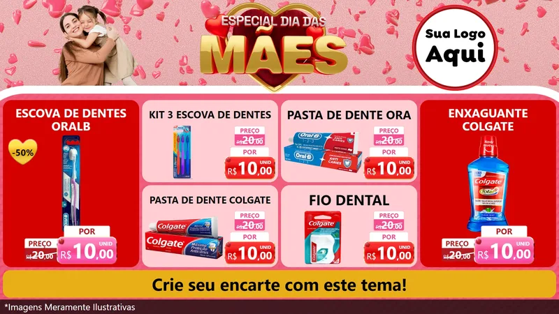Modelo de TV para TV Horizontal com o tema Especial Dia Das Mães para Higiene Pessoal