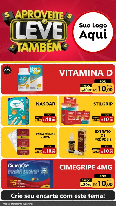 Modelo de TV para TV Vertical com o tema Aproveite e Leve Também para Farmácia