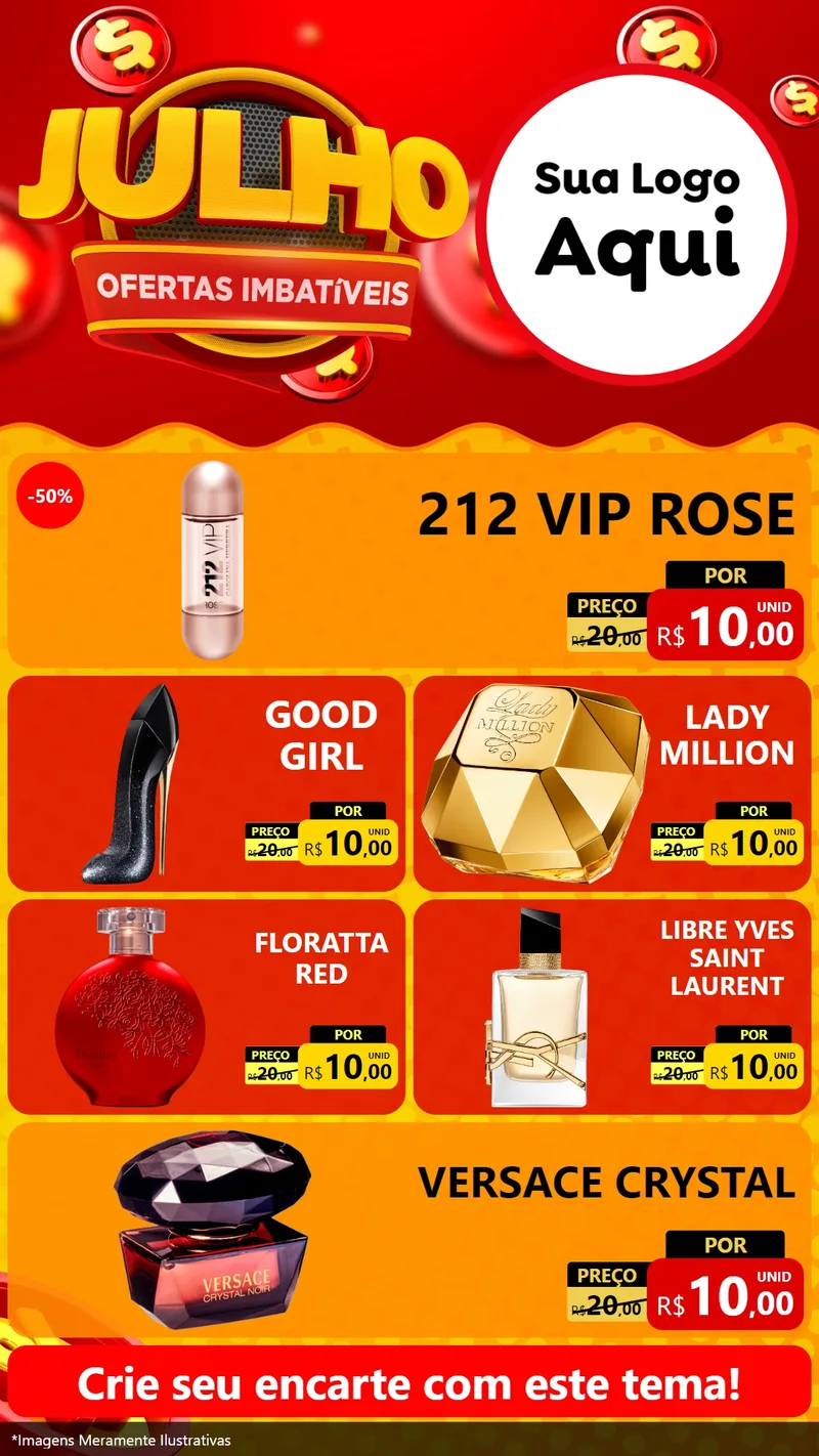 Modelo de TV para TV Vertical com o tema Julho Ofertas Imbatíveis para Perfumes