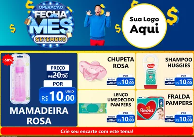 Modelo de Encarte para Encarte A4 Horizontal com o tema Operação Fecha Mês Setembro para Bebês