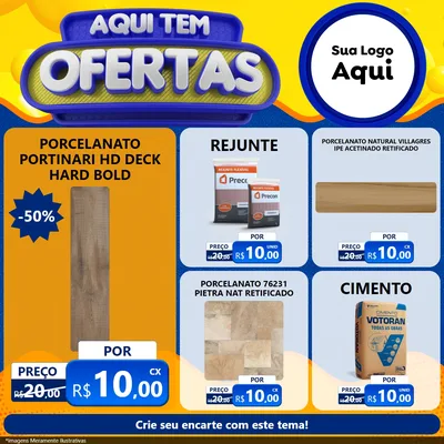 Modelo de Rede Social para Feed Facebook com o tema Aqui Tem Ofertas para Pisos e revestimentos