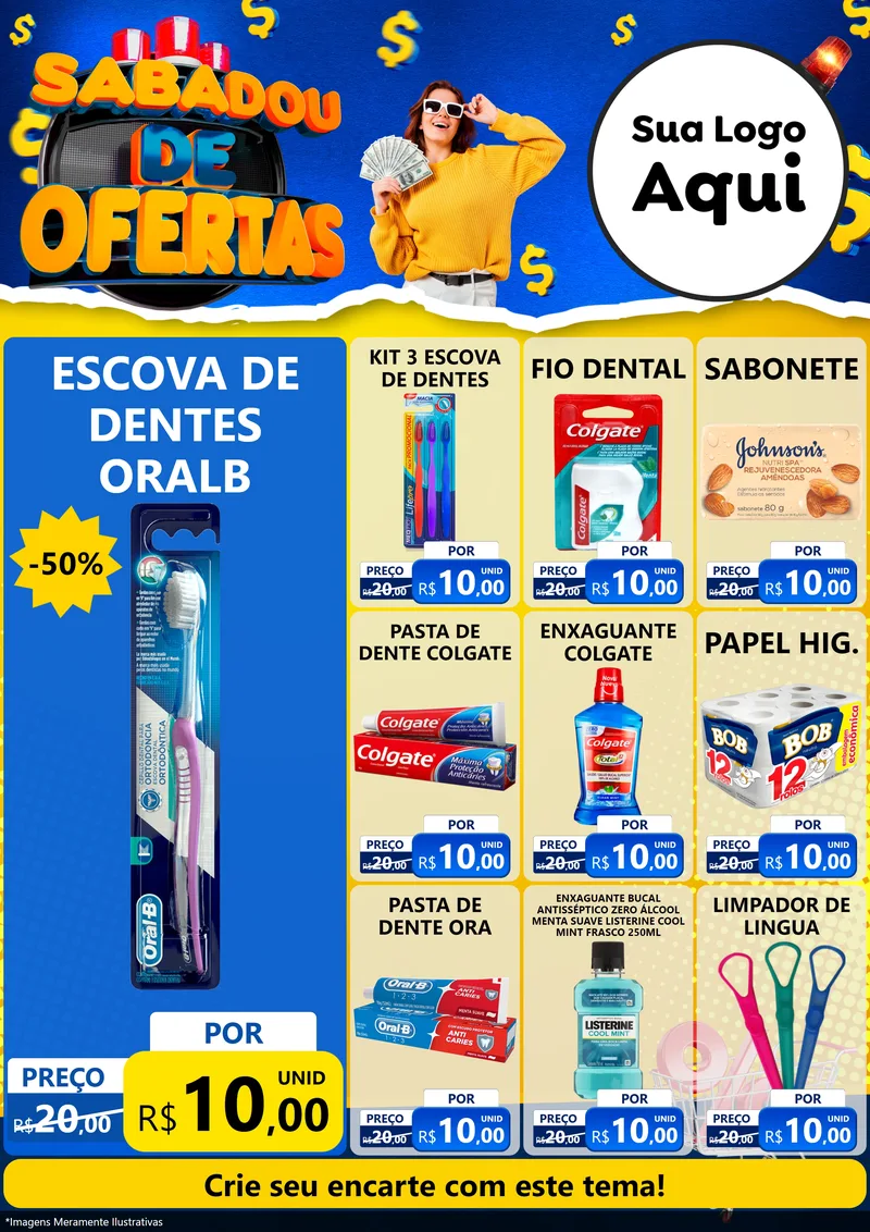 Modelo de Encarte para Encarte A4 Vertical com o tema Sabadou de Ofertas para Higiene Pessoal