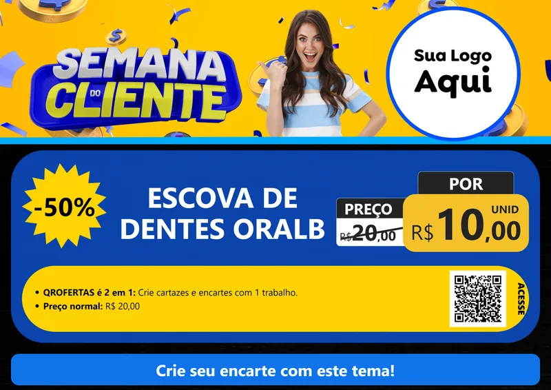 Modelo de Cartaz para Cartaz A4 Horizontal com o tema Semana do Cliente para Higiene Pessoal