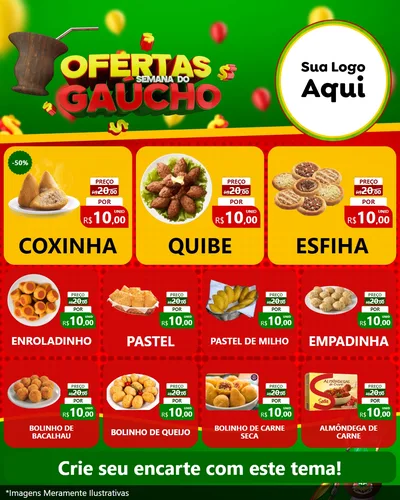 Modelo de Rede Social para Feed Instagram com o tema Ofertas Semana Do Gaúcho para Salgadaria