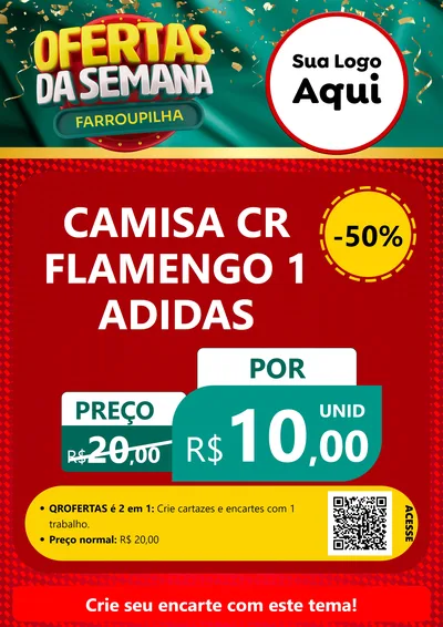 Modelo de Cartaz para Cartaz A4 Vertical com o tema Ofertas da Semana Farroupilha para Roupas e acessórios