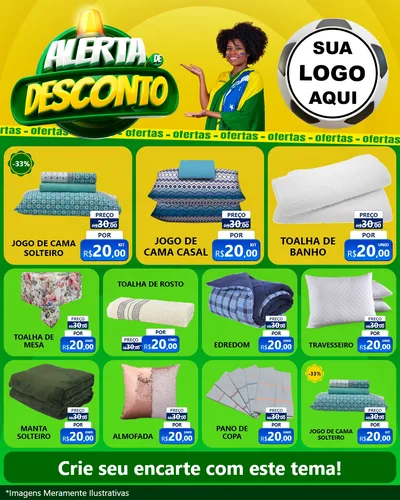 Modelo de Rede Social para Feed Instagram com o tema Alerta de Desconto para Cama, Mesa e Banho