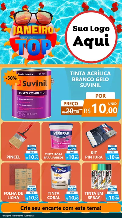 Modelo de Rede Social para Stories com o tema Janeiro Top para Tintas e Ferramentas