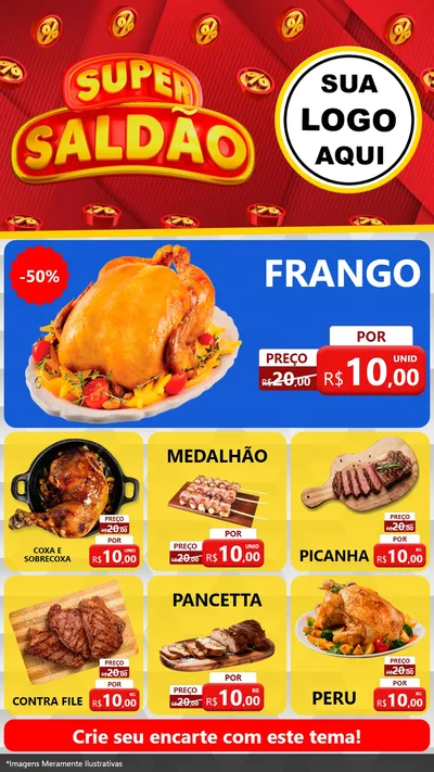 Modelo de Rede Social para Stories com o tema Super Saldão para Assados