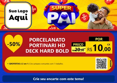 Modelo de Cartaz para Cartaz A4 Horizontal com o tema Super Pai para Pisos e revestimentos