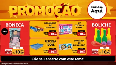 Modelo de TV para TV Horizontal com o tema Promoção para Brinquedos
