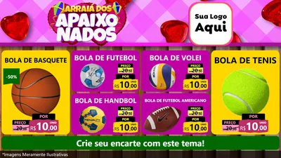 Modelo de TV para TV Horizontal com o tema Arraiá dos Apaixonados para Artigos Esportivos