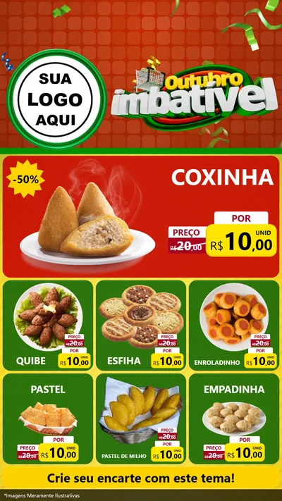 Modelo de Rede Social para Stories com o tema Outubro Imbatível para Salgadaria