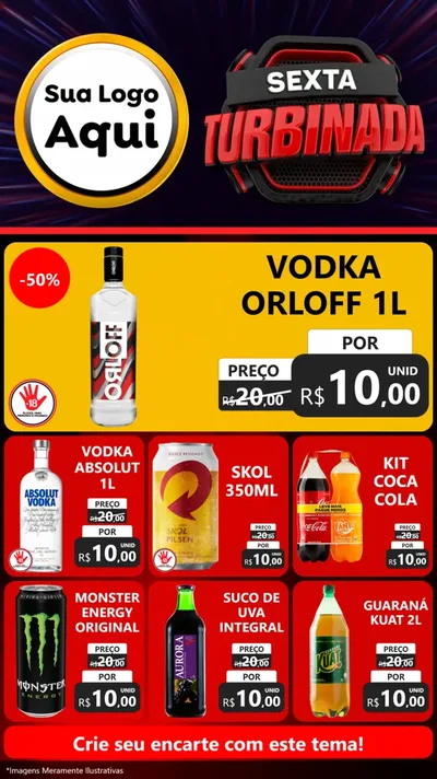 Modelo de Rede Social para Stories com o tema Sexta Turbinada para Distribuidora de bebidas