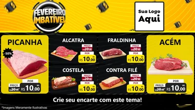 Modelo de TV para TV Horizontal com o tema Fevereiro Imbatível para Açougue
