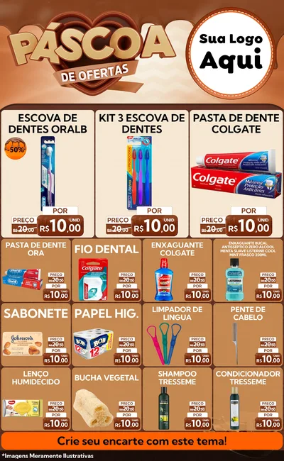 Modelo de Encarte para Encarte Grande com o tema Páscoa de Ofertas para Higiene Pessoal