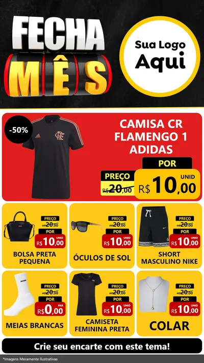 Modelo de Rede Social para Stories com o tema Fecha Mês para Roupas e acessórios