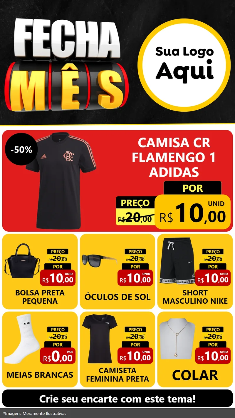 Modelo de Rede Social para Stories com o tema Fecha Mês para Roupas e acessórios