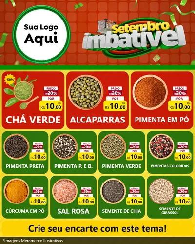 Modelo de Rede Social para Feed Instagram com o tema Setembro Imbatível para Produtos Naturais