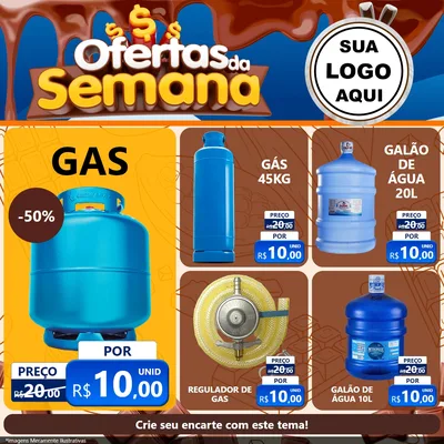 Modelo de Rede Social para Feed Facebook com o tema Ofertas da Semana - Páscoa para Água e gás