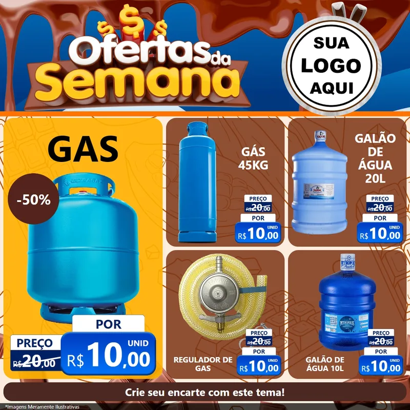 Modelo de Rede Social para Feed Facebook com o tema Ofertas da Semana - Páscoa para Água e gás