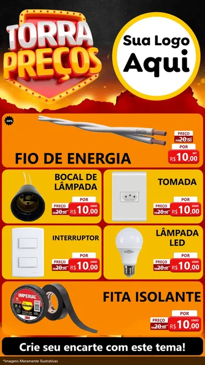 Modelo de TV para TV Vertical com o tema Torra Preços para Materiais Elétricos
