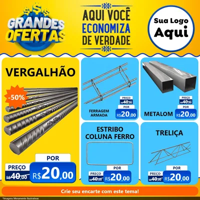 Modelo de Rede Social para Feed Facebook com o tema Grandes Ofertas para Ferragens