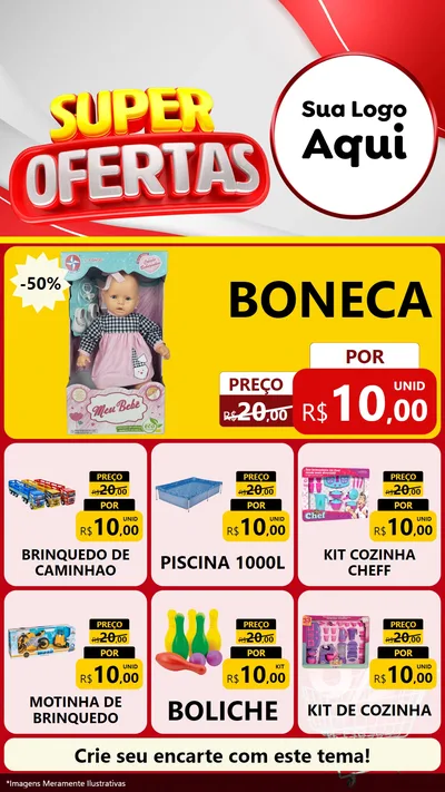 Modelo de Rede Social para Stories com o tema Super Ofertas para Brinquedos
